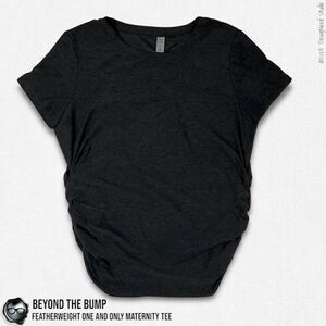 BEYOND YOGA FEATHERWEIGHT ONE AND ONLY MATERNITY TEE IN DARKEST NIGHT BLACK MED